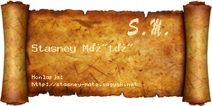 Stasney Máté névjegykártya